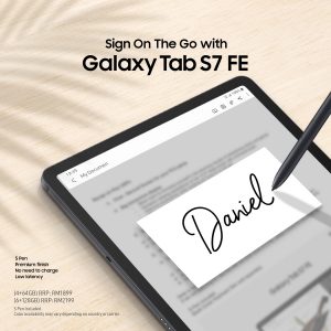 Galaxy Tab S7 FE E-signing FB Post