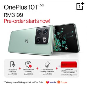 OnePlus 10T 5G’s Price Unveiled at RM3,199 – Now Available for Pre-Order with Exclusive Privileges